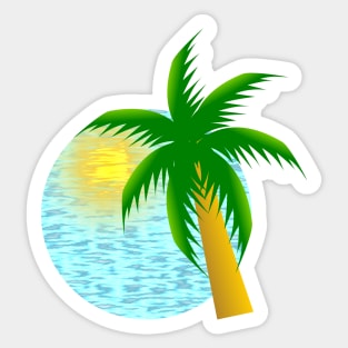 Sandy stripes and a palm tree Sticker